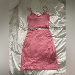 Cute Pink Spaghetti Strap Mini Dress